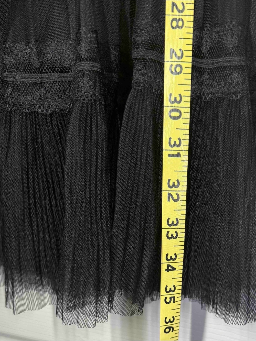Dwirapal Black Tulle Mesh Pleated Fairycore Whimsigoth Midi Skirt Size 44 large - Picture 4 of 10